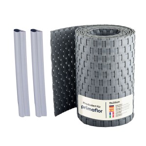 Primaflor Sichtschutzstreifen Polyrattan Grau, Rolle mit Befestigungsclips für Zaunbau.