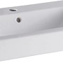 Weißes Geberit iCon Waschbecken, 60 cm breit, mit Hahnloch und KeraTect Beschichtung.