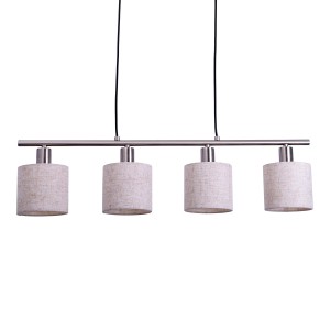 Näve Pendelleuchte Maron, 4-flammig, Naturfarben, Textilschirme. Ideal für Esszimmer.