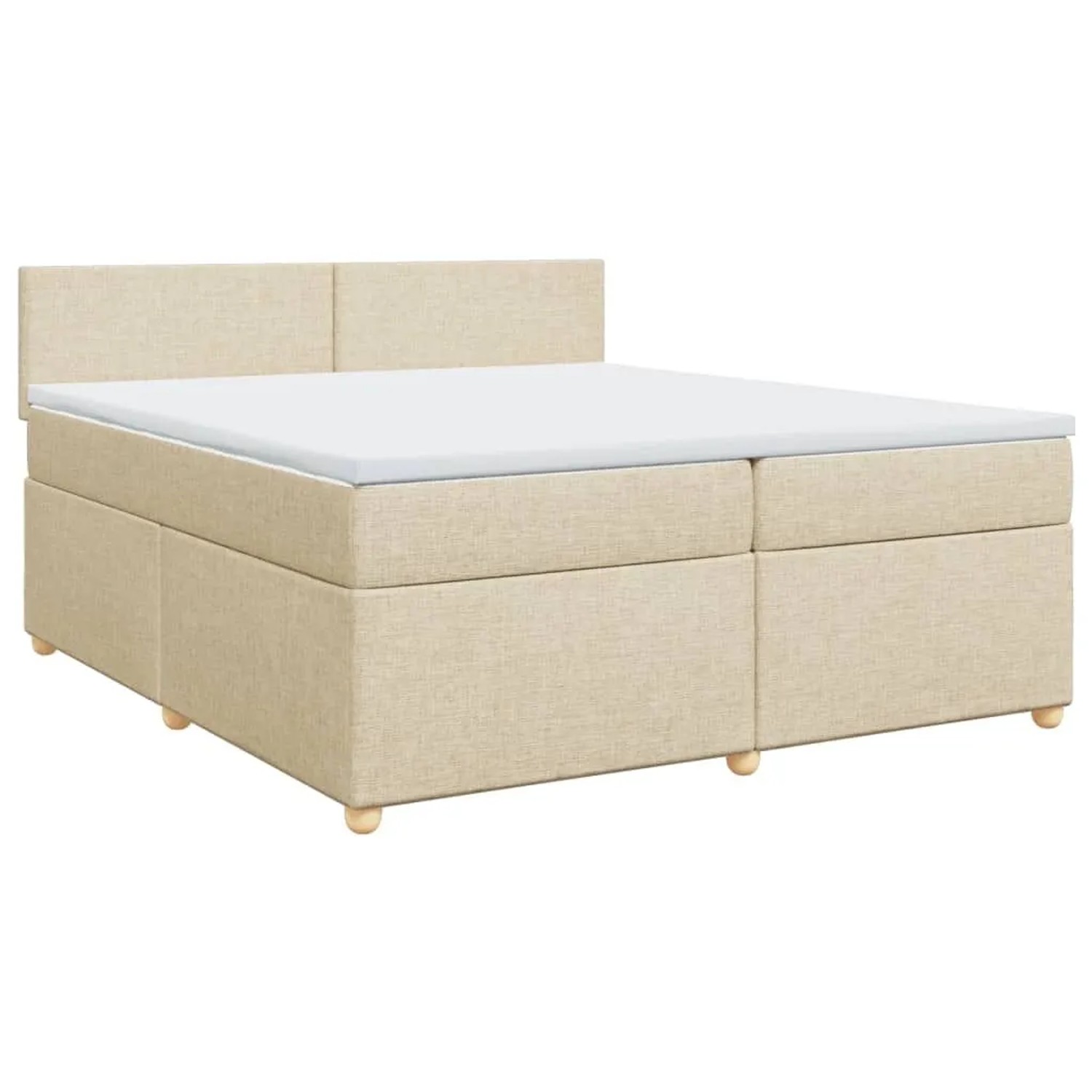 vidaXL Boxspringbett mit Matratze Creme 200x200 cm Stoff 3289085 günstig online kaufen