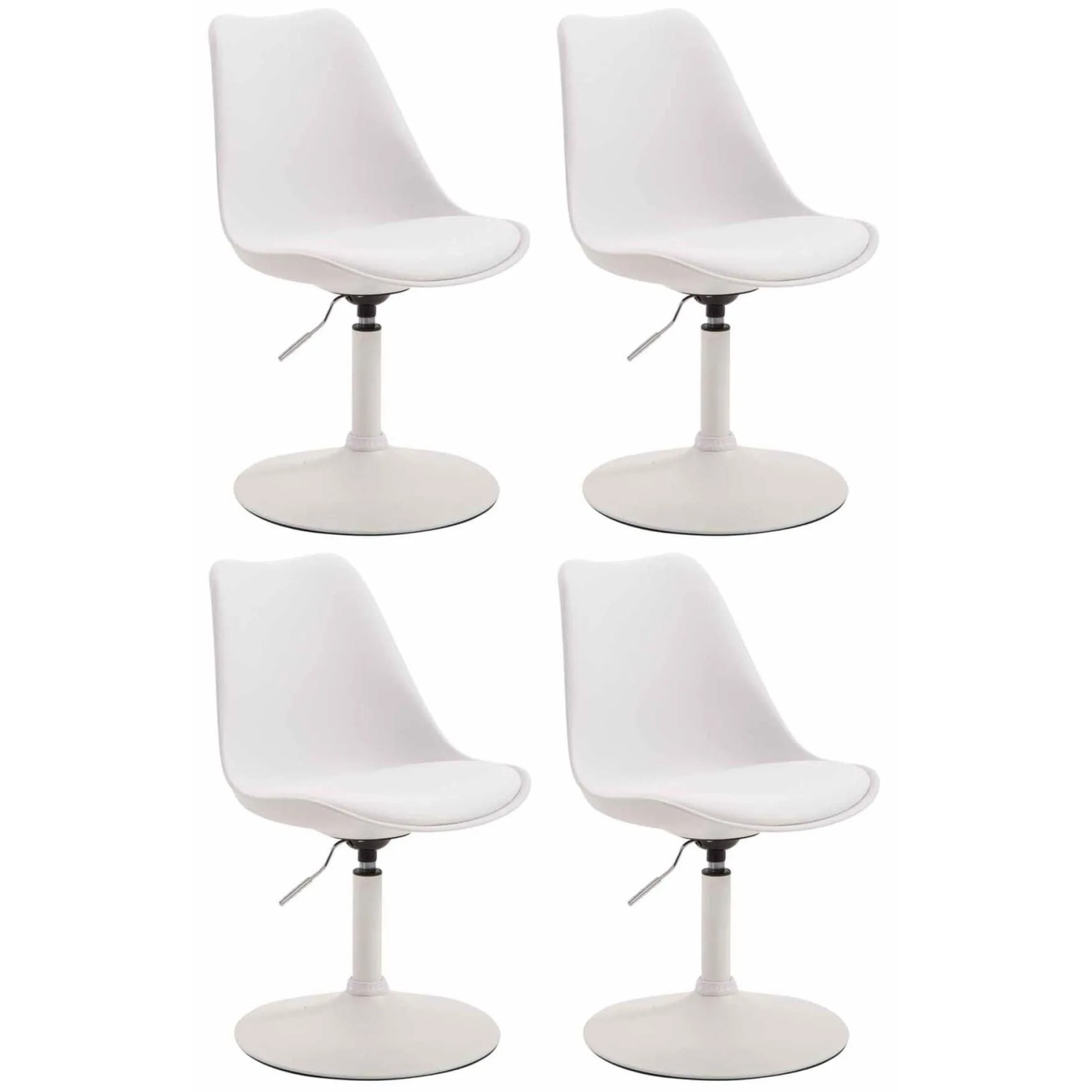 CLP 4er Set Esszimmerstühle Maverick Kunststoff Weiß/Weiß