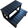Anthrazitfarbene Home Deluxe Whirlpooltreppe Beach, 2-stufig, aus WPC-Material.