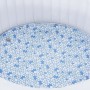 Innenansicht Bestway Whirlpool Miami AirJet. Weiße Wände, blauer geometrischer Boden mit Polygon Optik und Düsen.