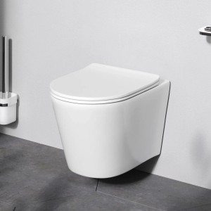 AM.PM Wand-WC mit Softclose: Spülrandlose Hänge-Toilette aus Sanitärporzellan.