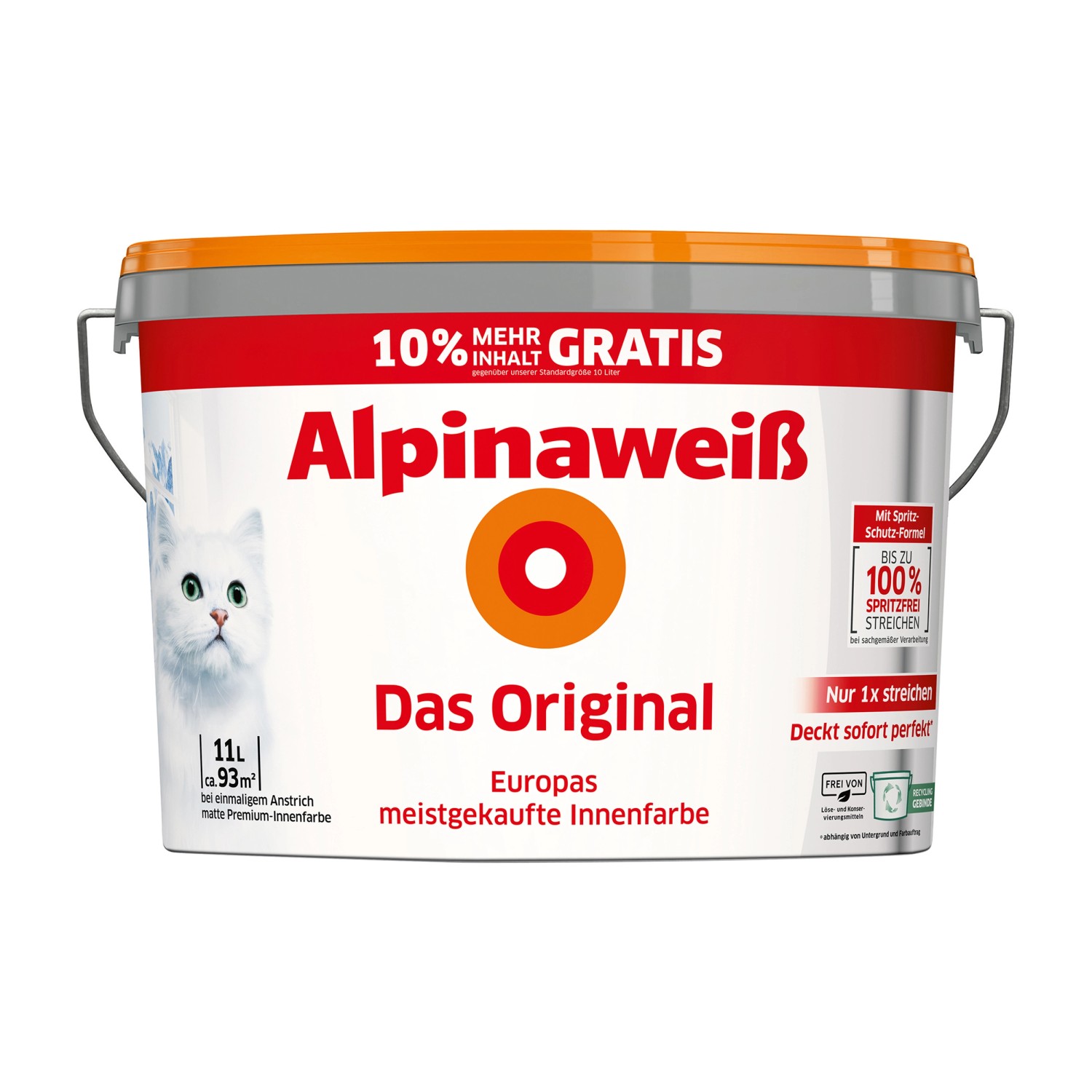 Alpinaweiß Wandfarbe Das Original Weiß Matt 11 l