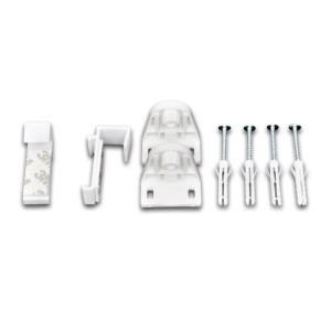 Befestigungsmaterial für vidaXL Verdunkelungsrollo, inkl. Halterungen, Schrauben und Dübel.