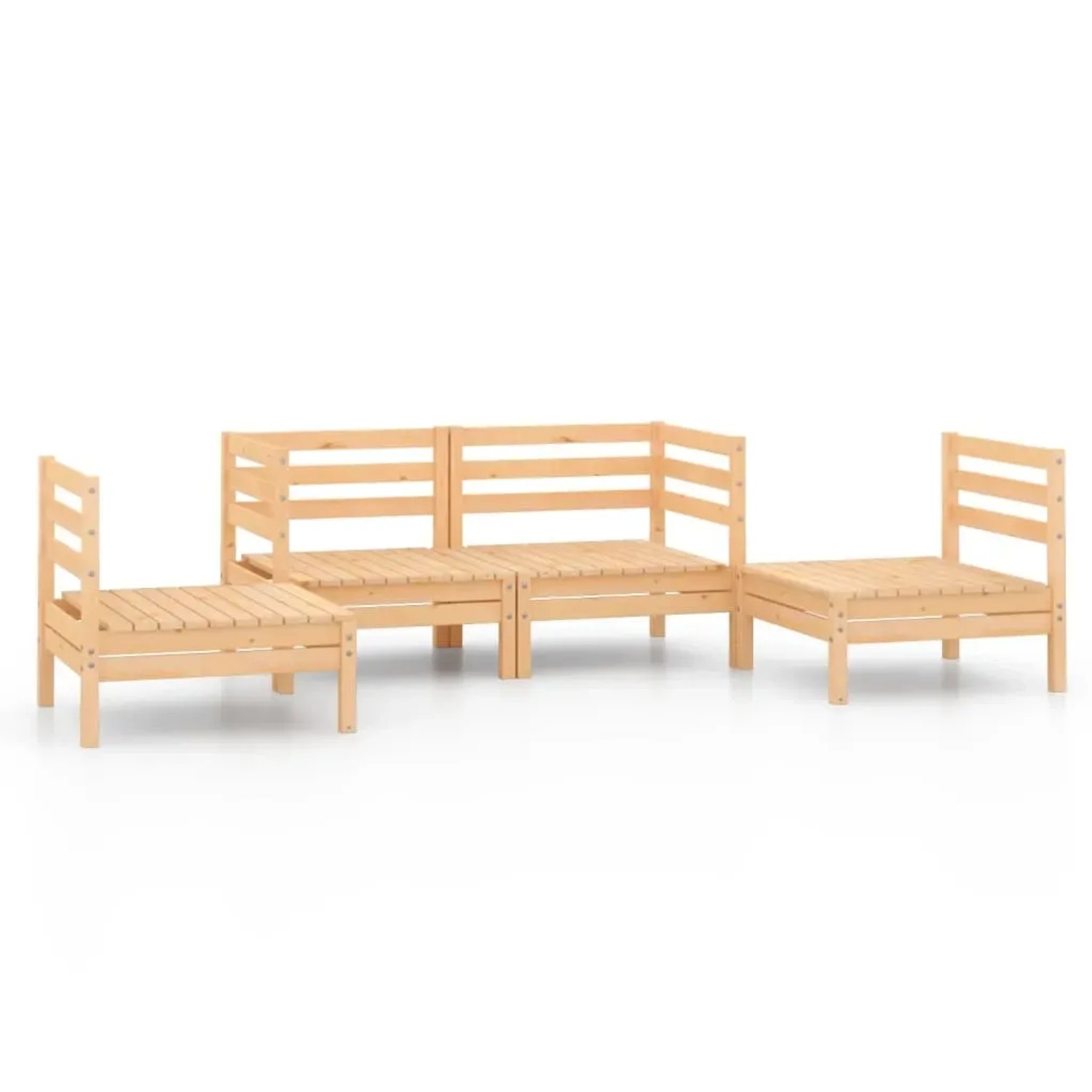 vidaXL 4-Tlg Garten-Lounge-Set Kiefer Massivholz 3082522