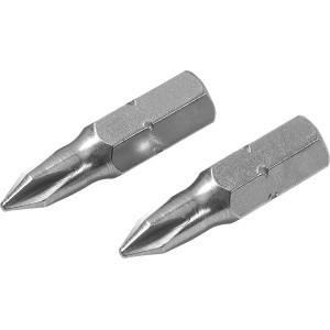 Zwei LUX Edelstahl Bits Comfort PH1 für Philips Schrauben.