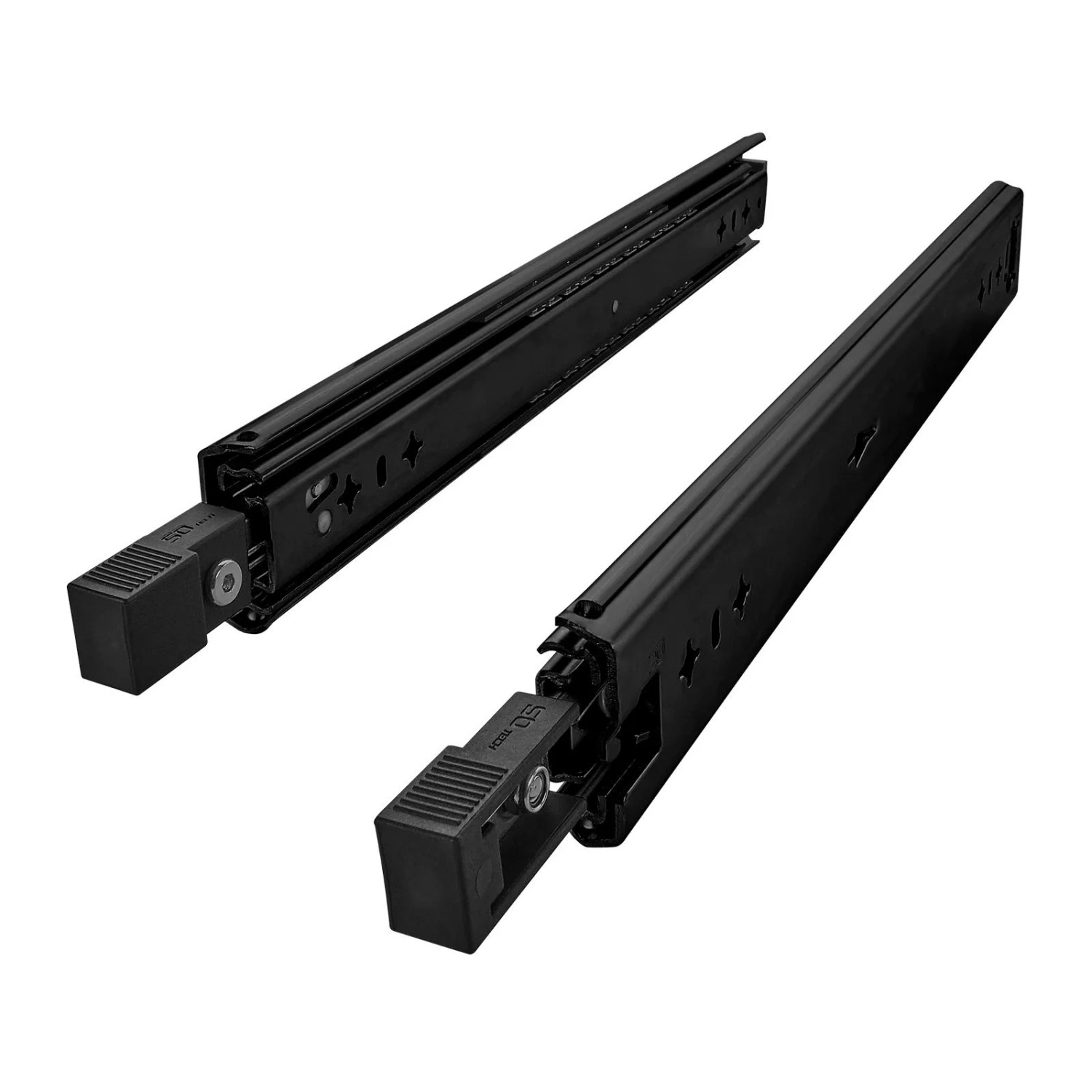 SOTECH Schwerlastauszug VarioSlide KV1-120-H58-L600-EH 600 mm Nicht Trennbar Schwarz Einrastfunktion Schwarzer Hebel Schubladenschiene Bis 120 Kg