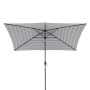 Doppler Marktschirm MyZone, 200x300 cm, blau-grau, mit Kurbelmechanik.