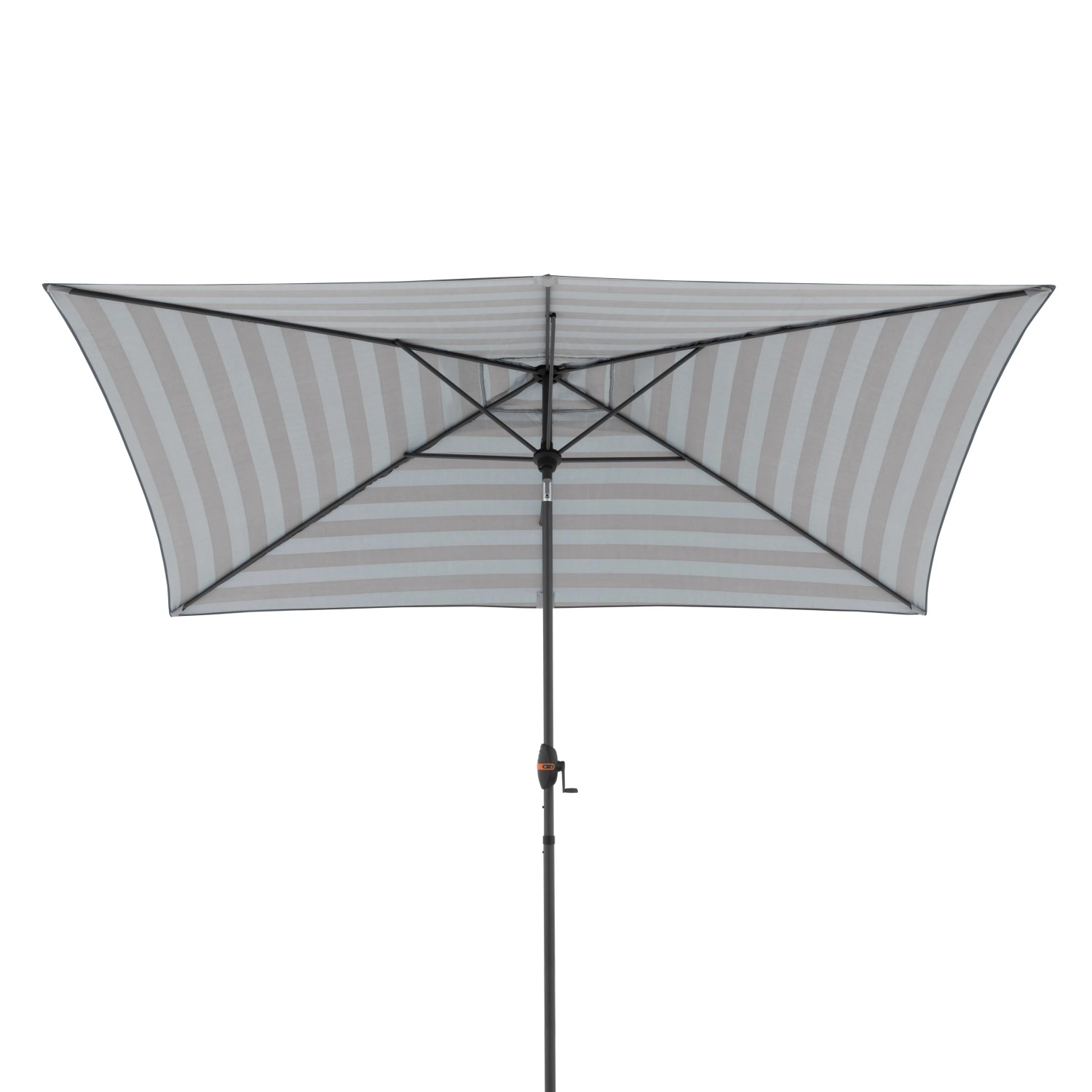 Doppler Marktschirm MyZone, 200x300 cm, blau-grau, mit Kurbelmechanik.