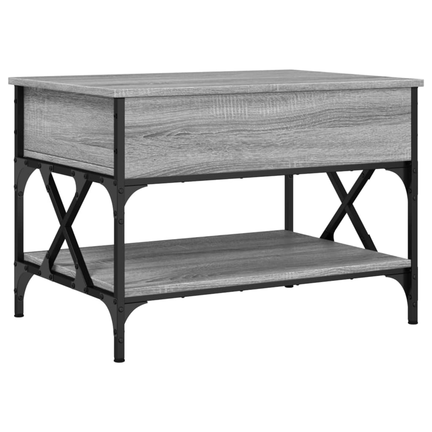 vidaXL Couchtisch Grau Sonoma 70x50x50 cm Holzwerkstoff und Metall günstig online kaufen