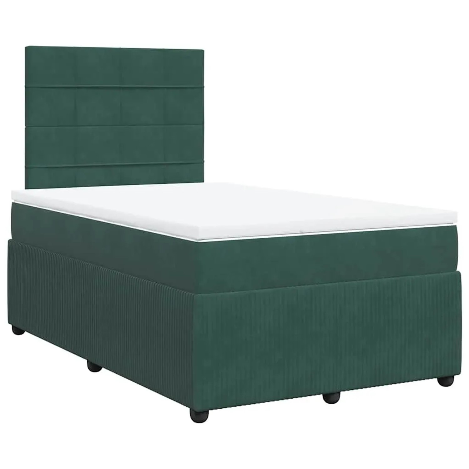 vidaXL Boxspringbett mit Matratze Dunkelgrün 120x190 cm Samt 3294589 günstig online kaufen