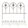 Bronzene Beeteinfassung aus Stahl im 4er Set mit dekorativen Fleur-de-Lis-Verzierungen für den Garten.