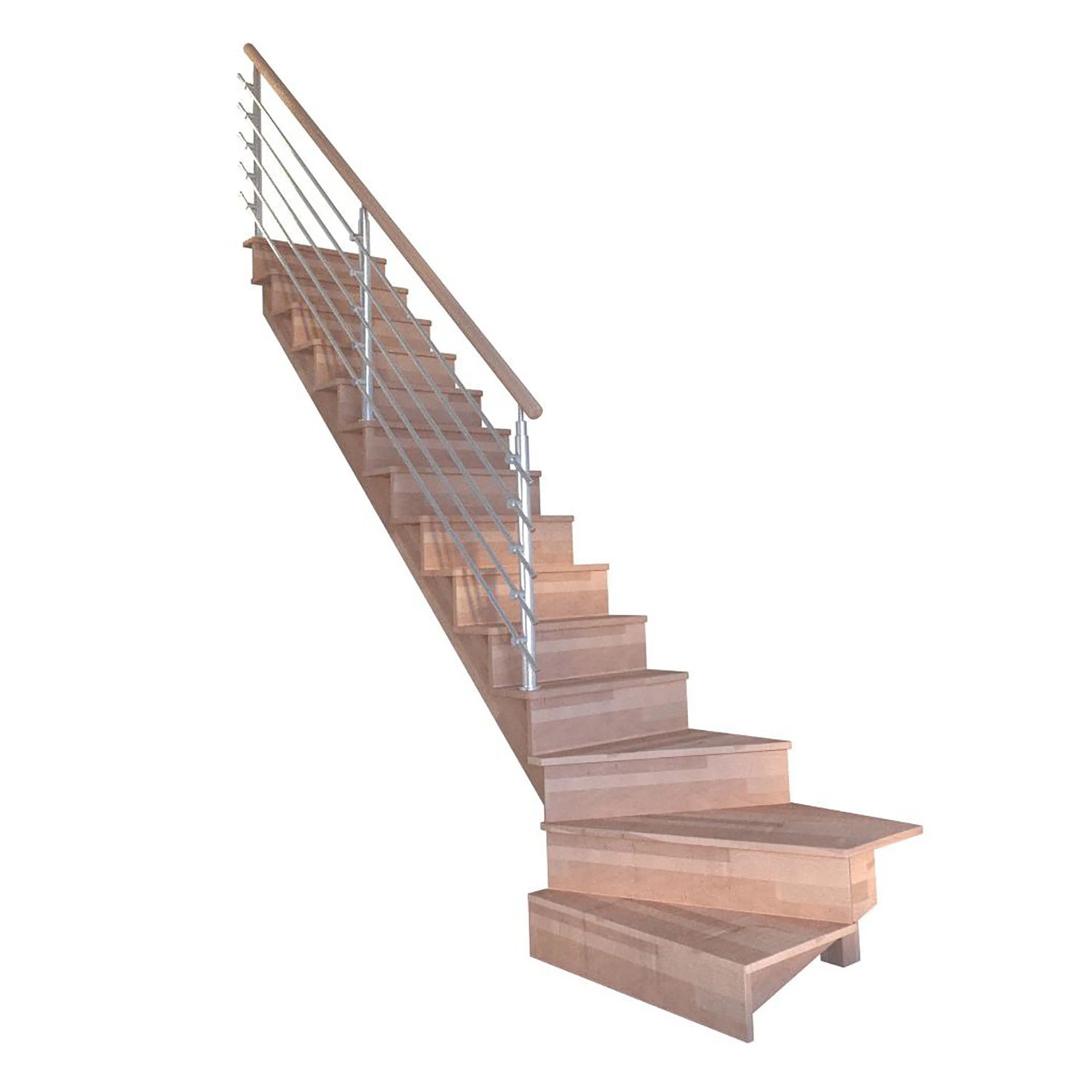 Treppe Lindos Pro Buche Gew. L 100 cm Setzstufen Design-Geländer-Edelstahl günstig online kaufen