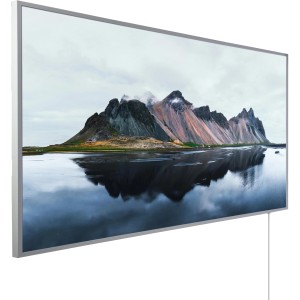 Könighaus Infrarotheizung mit Berg- und Seemotiv, 60x120 cm, als elektrische Heizung.