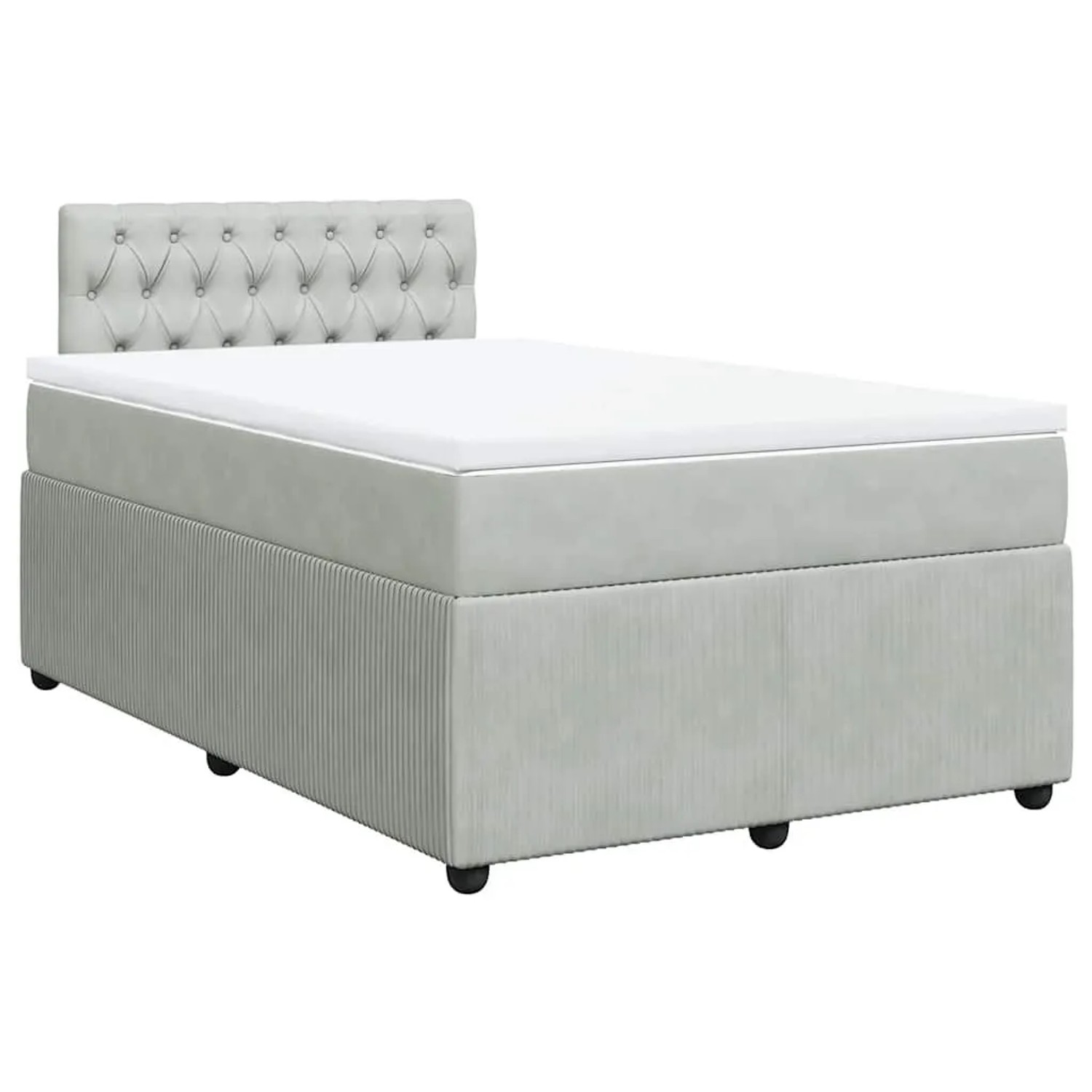 vidaXL Boxspringbett mit Matratze Hellgrau 120x190 cm Samt 3287692 günstig online kaufen