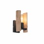 Just Light Wandleuchte Log mit Holzdetails, Naturfarben und schwarzer Halterung.