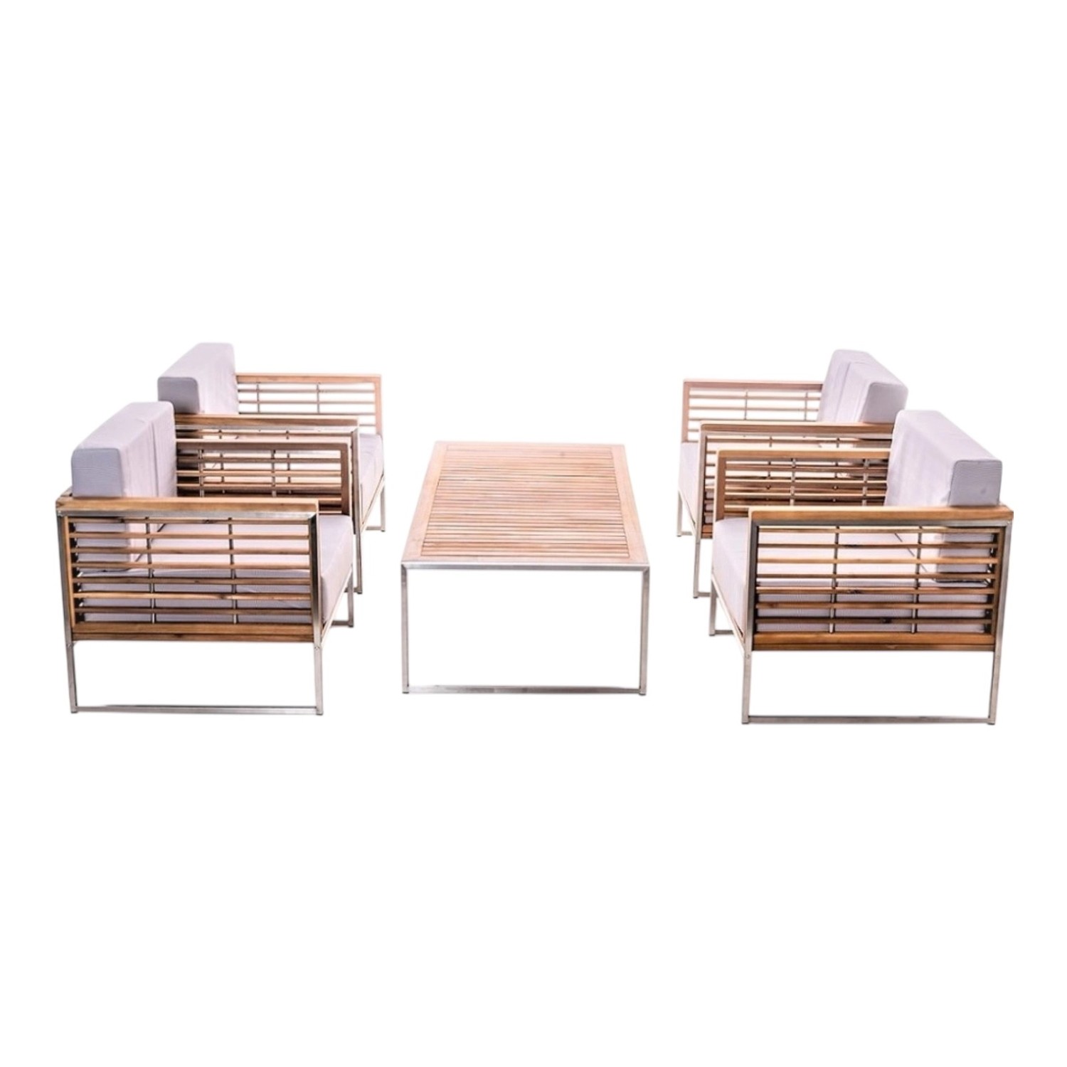 Jet-Line Gartenlounge Artemis II aus Akazienholz und Edelstahl Tisch und 4 günstig online kaufen