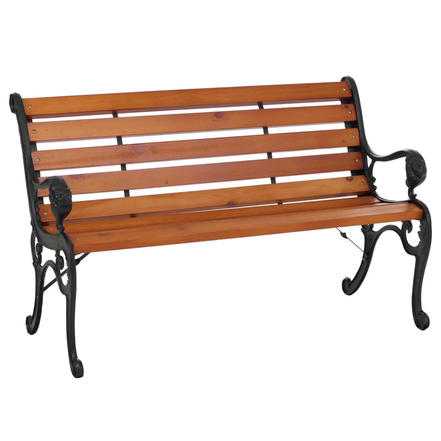 MCW Gartenbank O25 2-Sitzer Gusseisen Holz Kiefer 132cm Teak