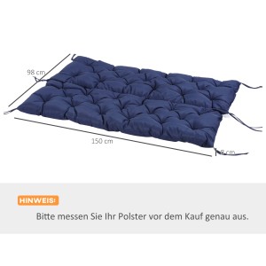 Blaues Outsunny Sitzkissen (150x98x8cm) aus Polyester für Gartenbänke.
