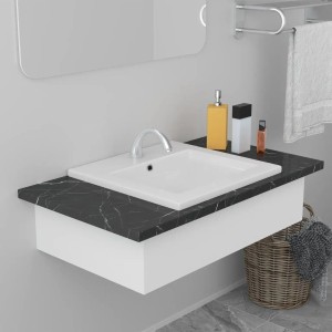 vidaXL Einbauwaschbecken 42x39x18 cm Keramik Weiß 145060