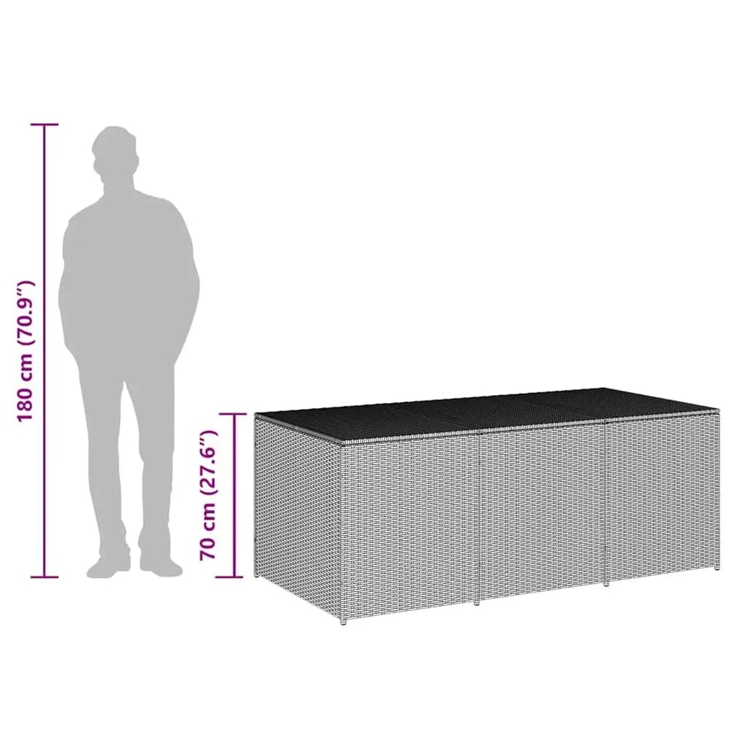 furnicato Auflagenbox Poly Rattan 180 x 90 x 70 cm Braun kaufen bei OBI