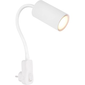 Weiße Globo Wandlampe Robby, 1-flammig, mit Flexarm und Schalter.