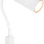 Weiße Globo Wandlampe Robby, 1-flammig, mit Flexarm und Schalter.