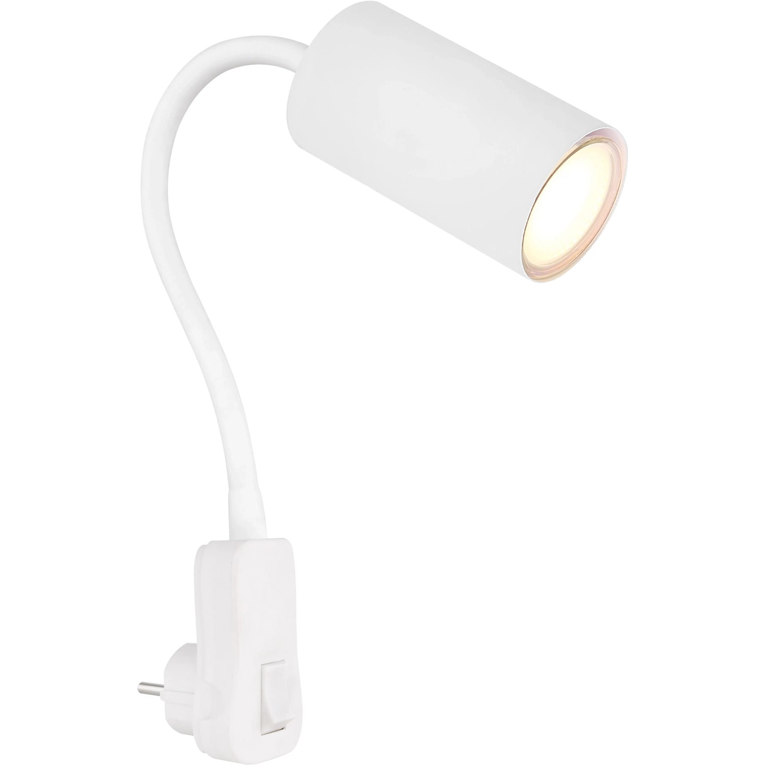 Weiße Globo Wandlampe Robby, 1-flammig, mit Flexarm und Schalter.