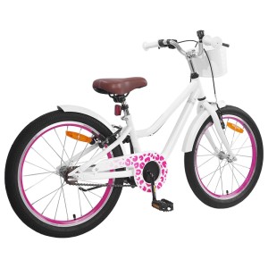 vidaXL Kinderfahrrad Mit Stützrädern 18 Zoll für 5-7 Jahre Alt Weiß 42009600