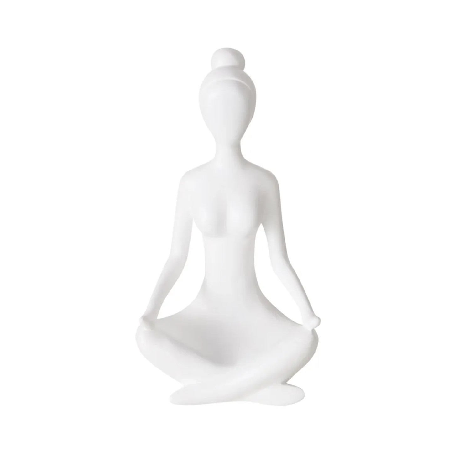 Moderne Yoga Skulptur Aus Resin – Weiße Dekofigur Für Wohnzimmer, Büro, Als Geschenk Für Yoga-Liebhaber
