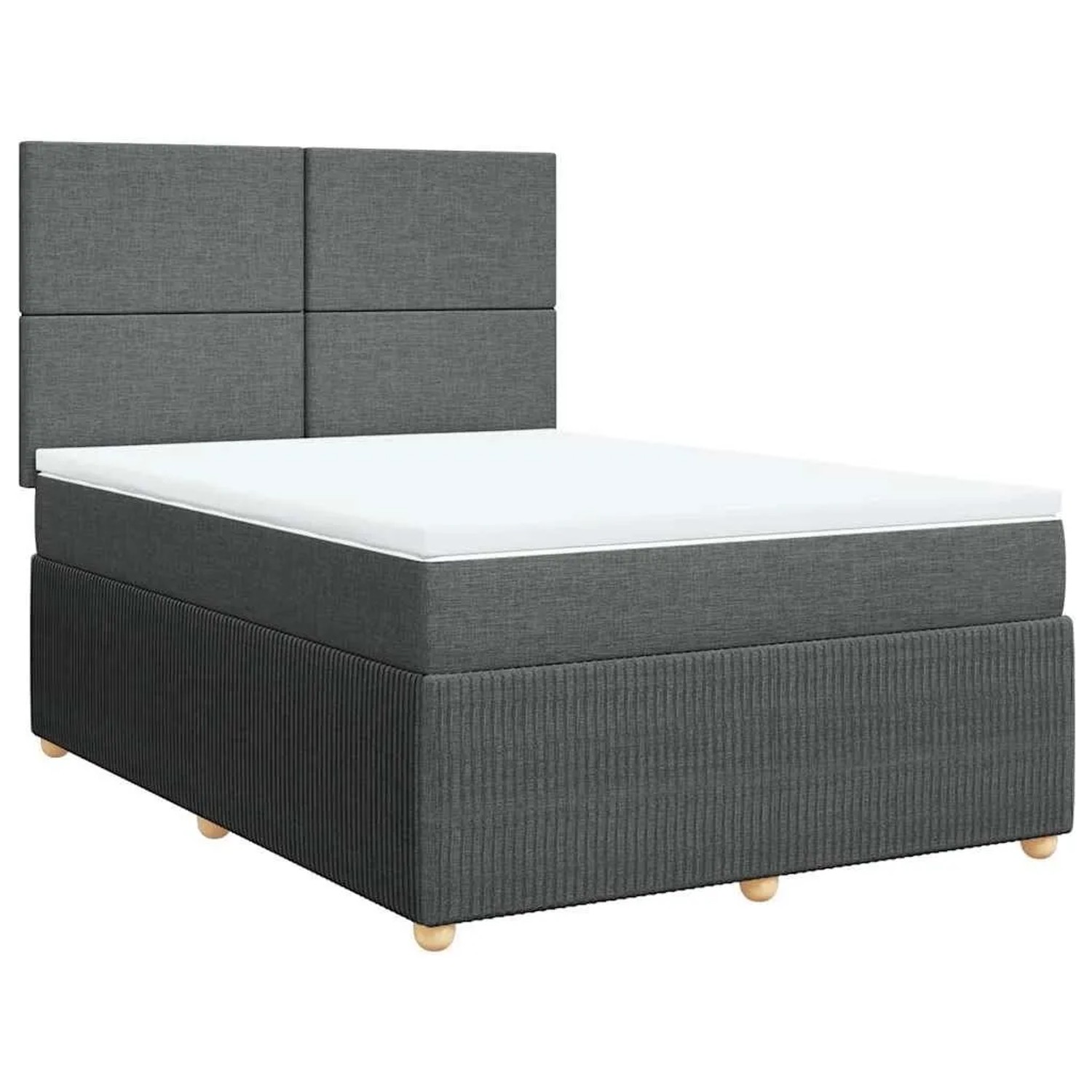 vidaXL Boxspringbett mit Matratze Dunkelgrau 140x200 cm Stoff 3292073