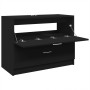 Schwarzer vidaXL Waschbeckenunterschrank (78x37x59 cm) aus Holzwerkstoff mit Schublade und Fach.