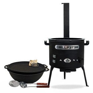 Grillpeter Utschak Asamat Ø45 cm mit Kazan 18L Grilldeckel aus Gusseisen