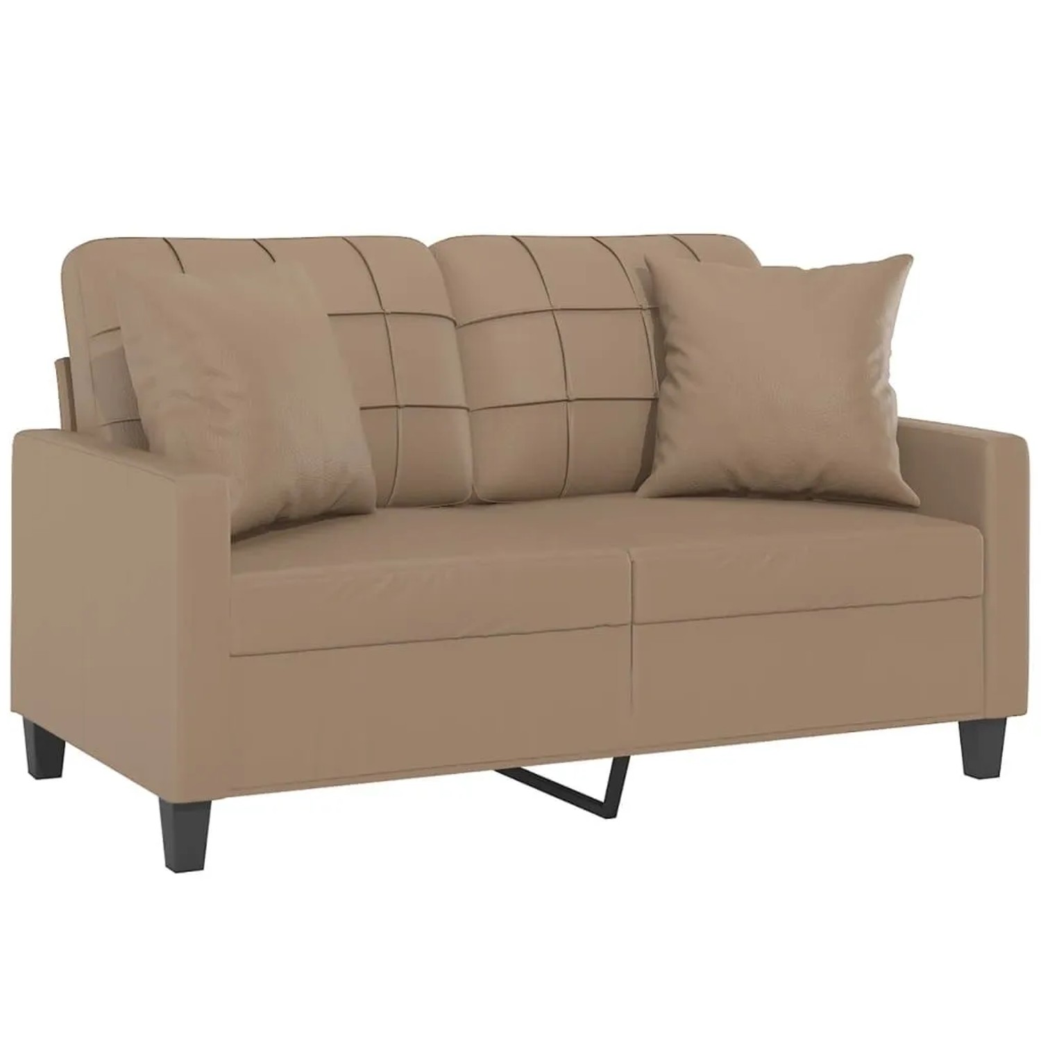 vidaXL 2-Sitzer-Sofa mit Zierkissen Cappuccino-Braun 120 cm Kunstleder 3200802