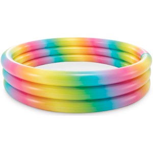 Aufblasbares Planschbecken Regenbogen mit drei Ringen, Durchmesser 168 cm.