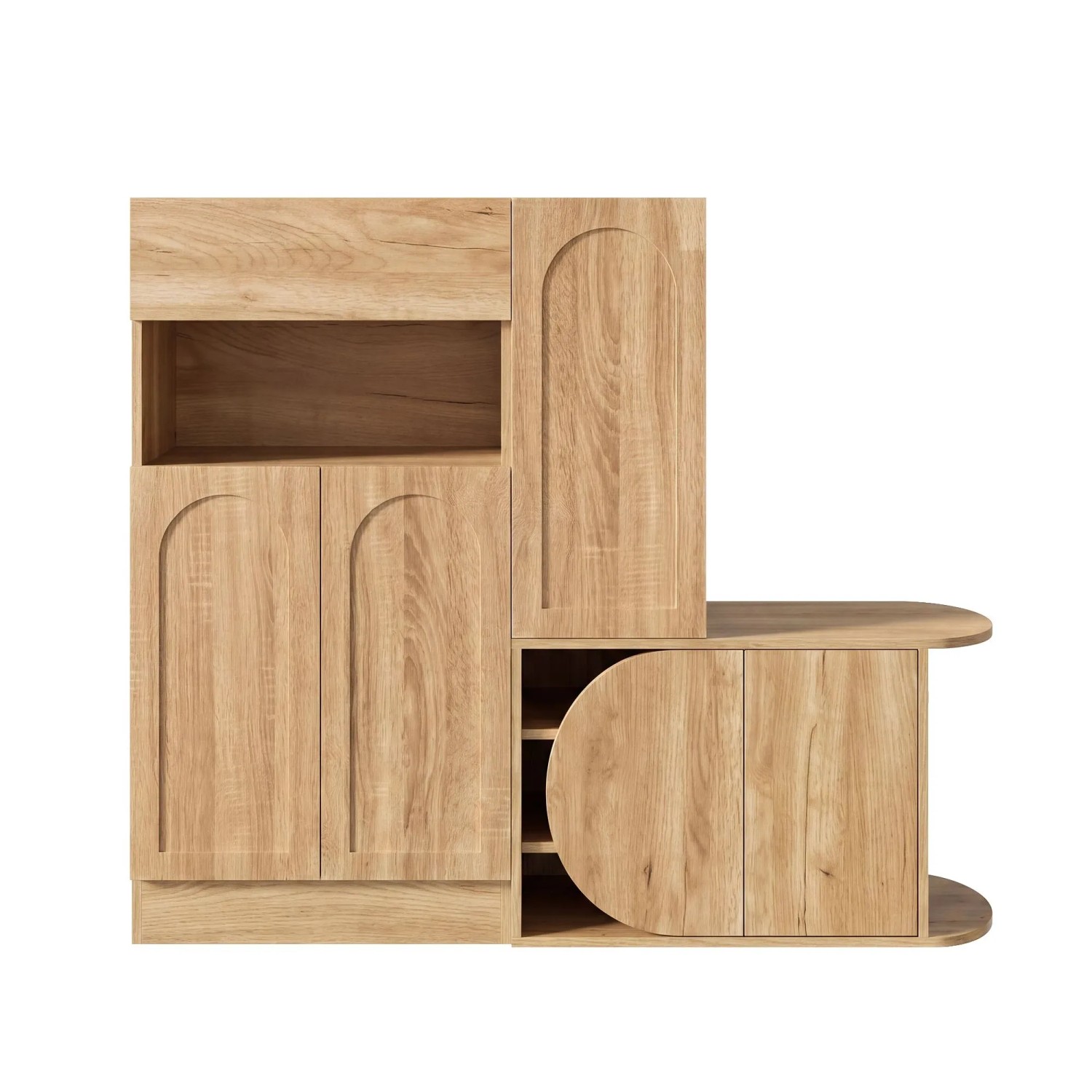 Merax Schuhbank 130x35x110.5 cm Natur mit Stauraum