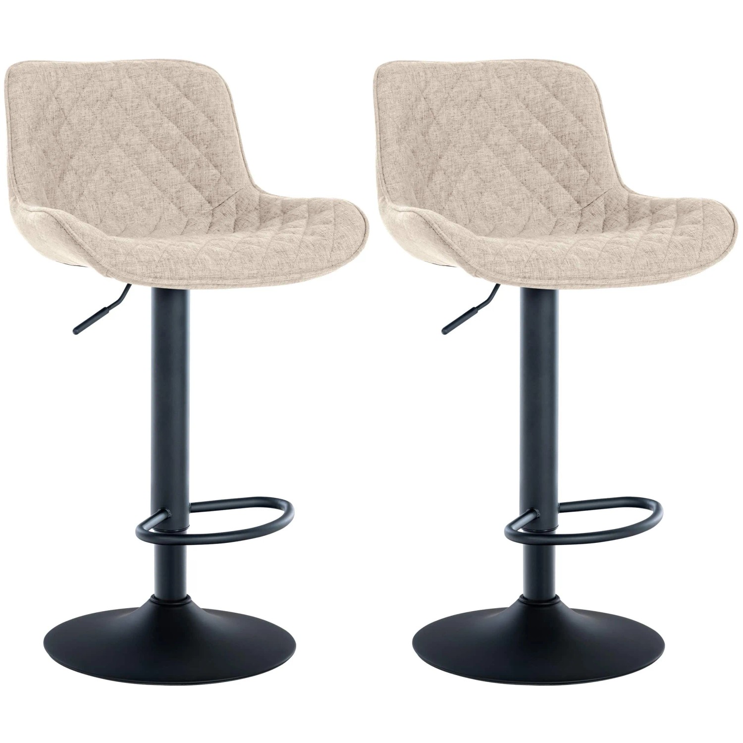 CLP 2er Set Barhocker Minosa taupe/Stoff