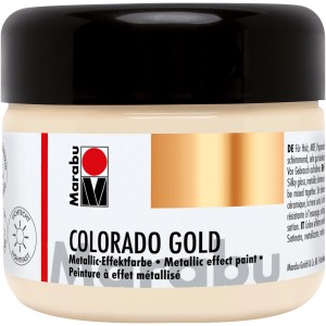 Marabu Colorado Gold Effektfarbe Weißgold, 225ml Dose. Metallic Wandfarbe für Akzente.