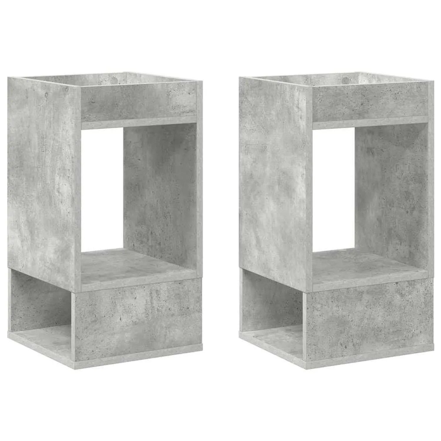 vidaXL Beistelltisch 2 Stk Beton Grau 30 x 30 x 56 cm Holzwerkstoff 890935