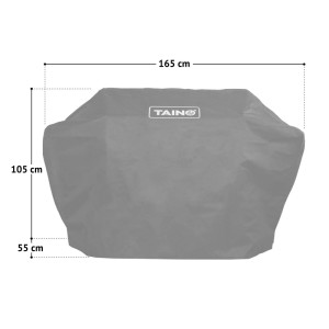 TAINO Abdeckhaube für 6+2/6+1 Brenner Gasgrill, Wetterschutz aus Polyester, Farbe Schwarz.
