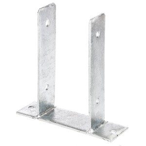 Feuerverzinkter Alberts U-Pfostenträger aus Stahl, 101x200x60/200x50 mm, für sichere Pfostenbefestigung.