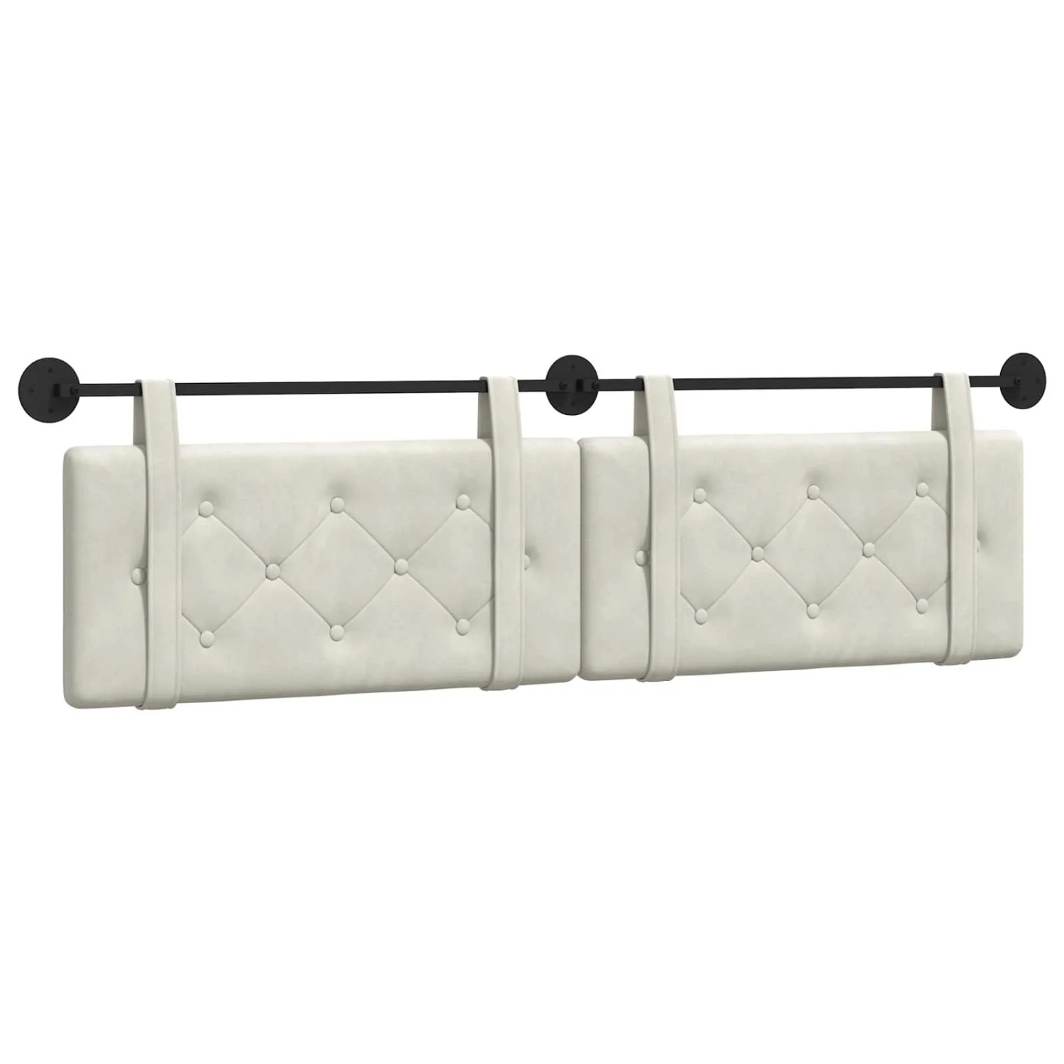 vidaXL Hängevorderseite Wandmontiert Creme 190 x 55 x 5 cm Samt 42031726