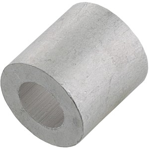 Suki Presskappe für 3 mm Drahtseile aus Aluminium, zur Befestigung von Seilenden.