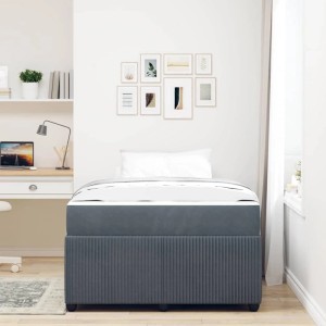 vidaXL Bettrahmen mit Matratze Dunkelgrau 120 x 200 cm Stoff 3398387