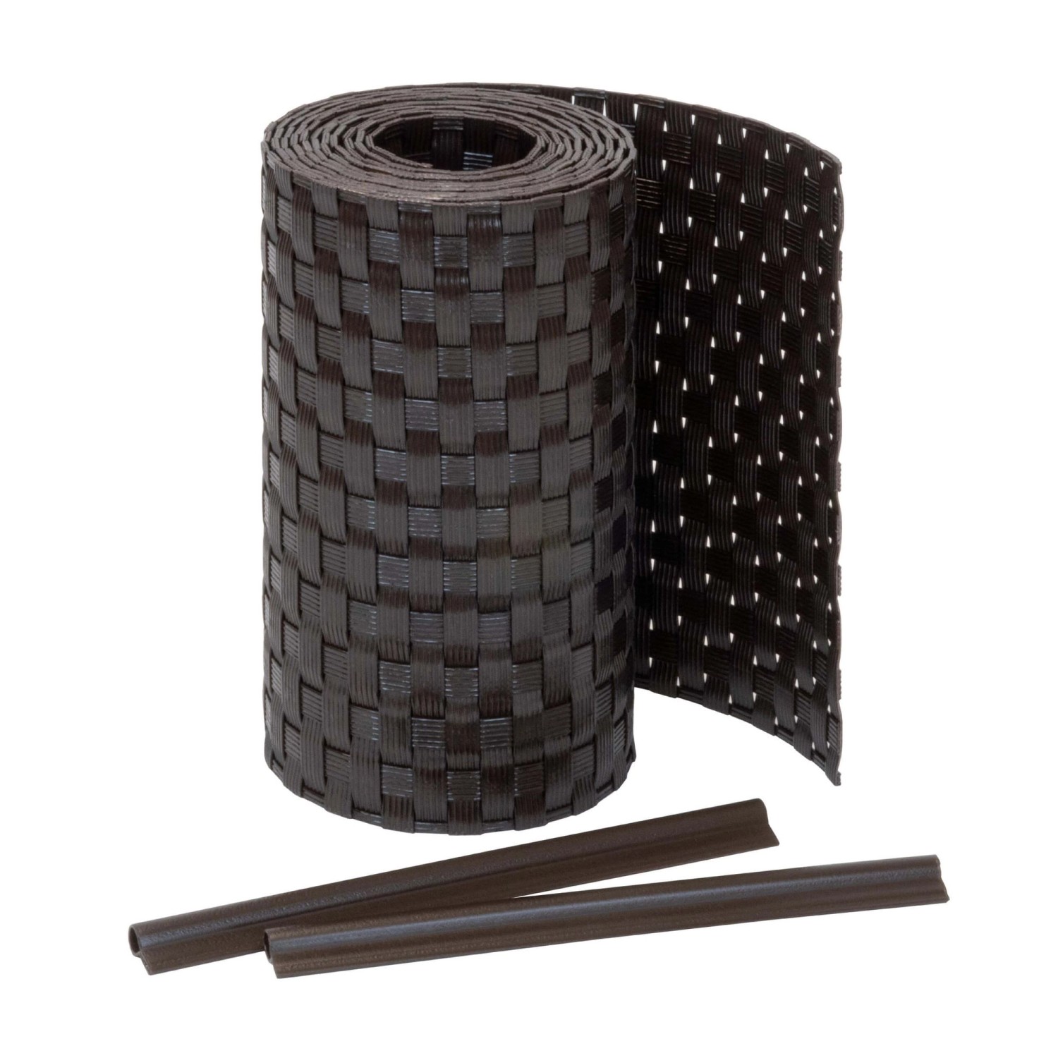 Jardinion Sichtschutzstreifen 250cm x 19cm x 2,4mm Dunkelbraun inkl. Clips günstig online kaufen