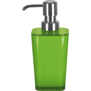 Grüner Kleine Wolke Seifenspender Easy aus Kunststoff mit silberfarbenem Spenderkopf.