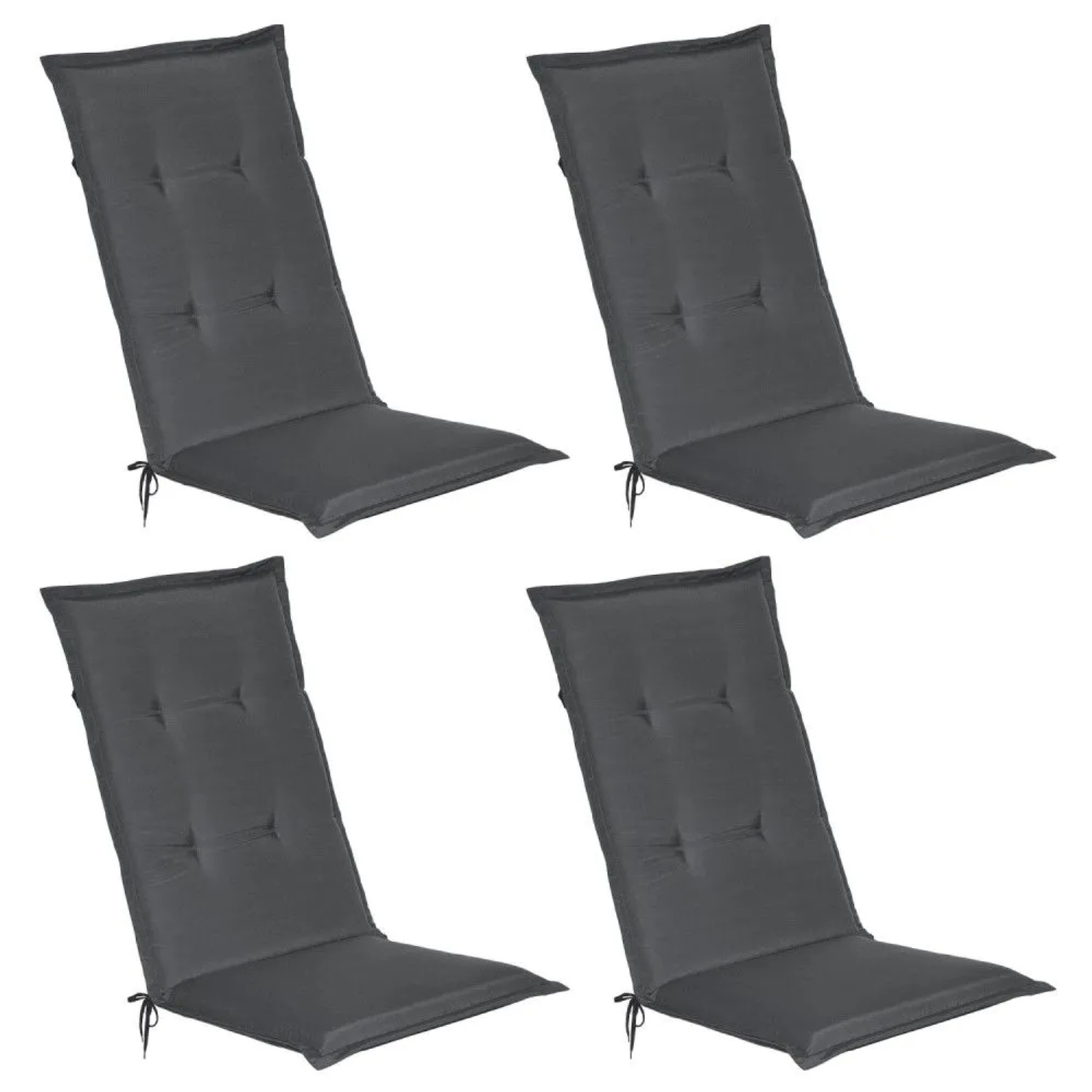 Beautissu Loft HL Hochlehner 120x50x6cm Graphitgrau 4tlg