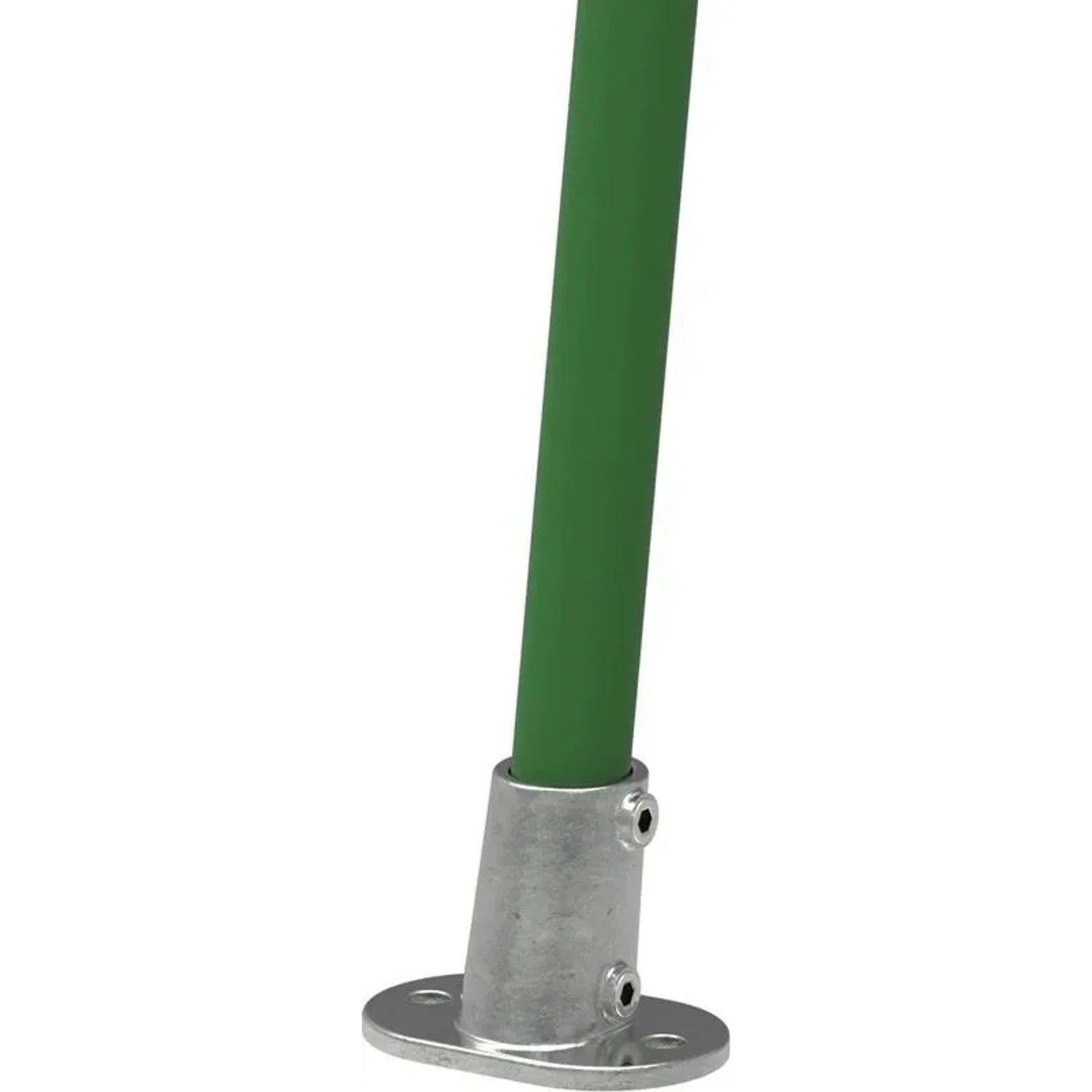 FeNau Rohrverbinder Fußplatte Oval 3-11 Grad Neigung Ø 48,3 mm 1 1/2 Zoll Temperguss Verzinkt 152D48